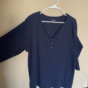 Croft & Barrow Blue Oversized Long-sleeve
